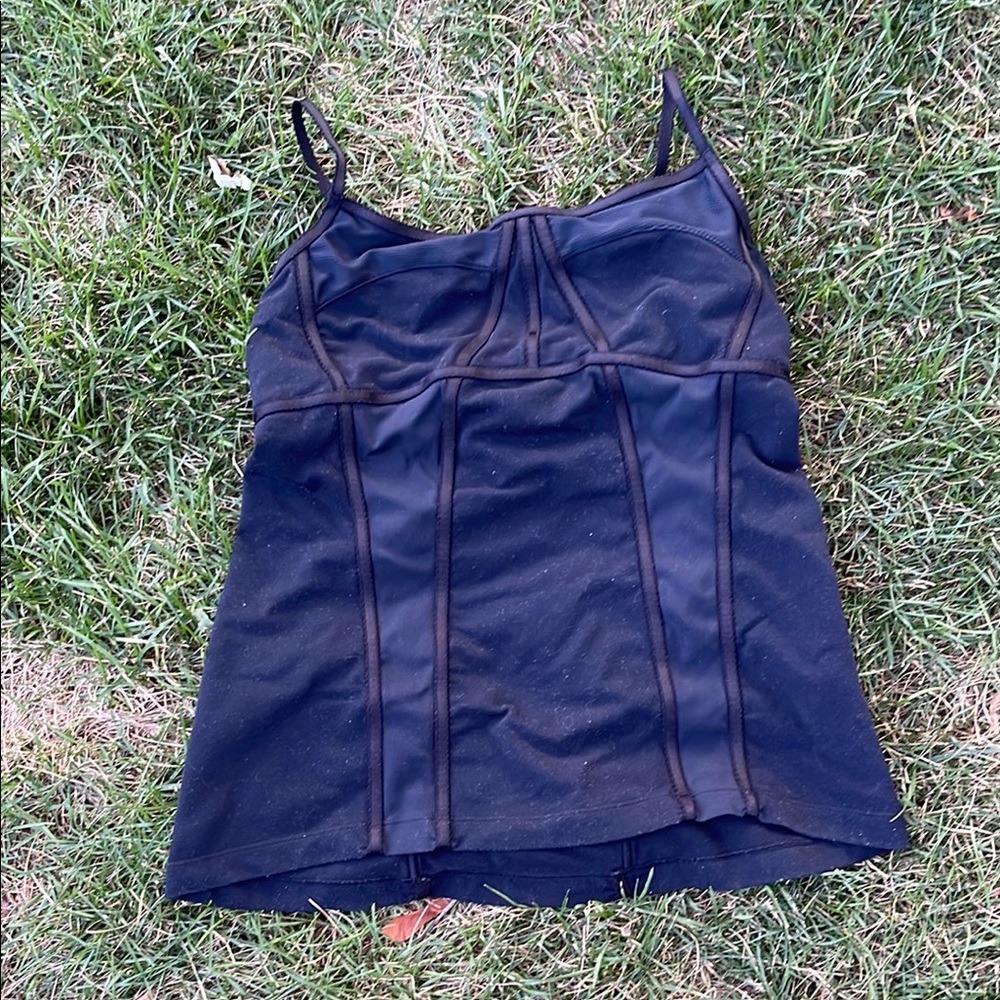 Black Spaghetti Strap Athletic Top